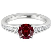 Afbeelding in Gallery-weergave laden, echte round robijn 1.10karaat ring close-up detail