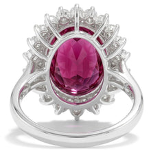 Afbeelding in Gallery-weergave laden, Ring met 29.25 Karaat Ovale Kunziet en Ronde Natuurlijke uit de aarde gewonnen Diamanten 14K Witgoud Nieuw