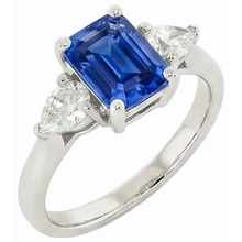 Afbeelding in Gallery-weergave laden, echte pear saffier 2karaat ring close-up detail