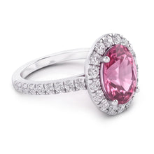 Afbeelding in Gallery-weergave laden, Ring met Roze Saffier Halo en Natuurlijke Echte Diamant (Niet Labgekweekt)