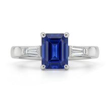 Afbeelding in Gallery-weergave laden, echte baguette diamant 3karaat ring zijaanzicht