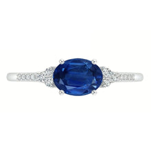 Afbeelding in Gallery-weergave laden, Ring met saffier en Natuurlijke echte diamanten ( niet in een laboratorium gekweekt ) van 3,50 ct. Witgoud
