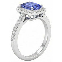 Afbeelding in Gallery-weergave laden, Ring met tanzaniet en Natuurlijke echte diamanten ( niet in een laboratorium gekweekt ) van 11,75 ct, nieuw witgoud 14k