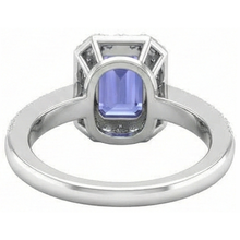 Afbeelding in Gallery-weergave laden, Ring met tanzaniet en Natuurlijke echte diamanten ( niet in een laboratorium gekweekt ) van 11,75 ct, nieuw witgoud 14k