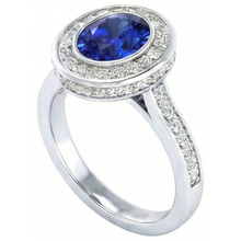 Afbeelding in Gallery-weergave laden, echte round saffier 3.40karaat ring close-up detail