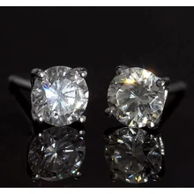 Afbeelding in Gallery-weergave laden, Ring Met Ronde Natuurlijk Diamanten Oorknopjes 1,80 Karaat Witgoud 14K