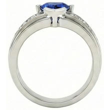 Afbeelding in Gallery-weergave laden, Ringkanaalset Voor Heren, Diamant Biljoen, Halve Ring, Blauwe Saffier, 3 Ct