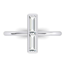 Afbeelding in Gallery-weergave laden, Ring met 2 stenen, 2 karaat natuurlijke diamanten en baguettes