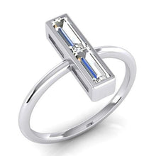 Afbeelding in Gallery-weergave laden, Ring met 2 stenen, 2 karaat natuurlijke diamanten en baguettes