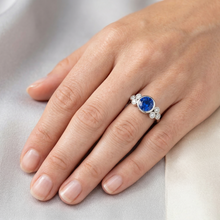 Afbeelding in Gallery-weergave laden, echte round diamant 2.70karaat ring met diamantaccenten