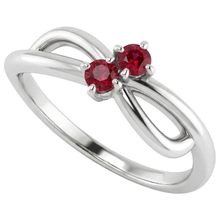 Afbeelding in Gallery-weergave laden, Robijn Steen Belofte Ring Lint Schacht Stijl Wit Goud 14K 0,50 Karaat