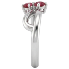 Afbeelding in Gallery-weergave laden, Robijn Steen Belofte Ring Lint Schacht Stijl Wit Goud 14K 0,50 Karaat