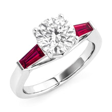 Afbeelding in Gallery-weergave laden, Robijn & Natuurlijke Echte Diamant (Niet Labgekweekt) Trilogie Ring 3.20 Karaat Oud Slijpsel 14K Goud