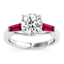 Afbeelding in Gallery-weergave laden, Robijn & Natuurlijke Echte Diamant (Niet Labgekweekt) Trilogie Ring 3.20 Karaat Oud Slijpsel 14K Goud