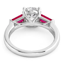Afbeelding in Gallery-weergave laden, Robijn & Natuurlijke Echte Diamant (Niet Labgekweekt) Trilogie Ring 3.20 Karaat Oud Slijpsel 14K Goud