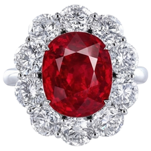 Afbeelding in Gallery-weergave laden, echte round robijn 6.5karaat ring close-up detail