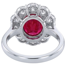 Afbeelding in Gallery-weergave laden, echte round robijn 6.5karaat ring met diamantaccenten