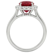Afbeelding in Gallery-weergave laden, echte round saffier 3.75karaat ring profielweergave