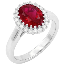 Afbeelding in Gallery-weergave laden, Rode Robijn Met Diamanten 5,75 Karaats Ring Wit Goud 14K