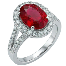 Afbeelding in Gallery-weergave laden, echte round robijn 6.75karaat ring close-up detail