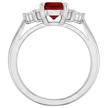 Afbeelding in Gallery-weergave laden, Rode robijn en Natuurlijke echte diamanten ( niet in een laboratorium gekweekt ) 3,40 karaats ring wit goud 14K