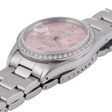 Afbeelding in Gallery-weergave laden, Roestvrij staal Rolex Datumjust herenhorloge roze wijzerplaat Natuurlijke echte diamant ( niet in het laboratorium gekweekt )en rand-snel ingesteld