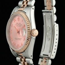 Afbeelding in Gallery-weergave laden, Roestvrij staal en gouden jubileum Romeinse wijzerplaat Rolex Datumjust dameshorloge Gecanneleerde lunette