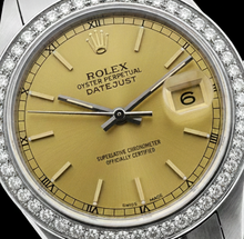 Afbeelding in Gallery-weergave laden, Roestvrij staal Datumjust Champagne Stok wijzerplaat Rolex dameshorloge jubileum