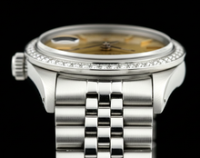 Afbeelding in Gallery-weergave laden, Roestvrij staal Datumjust Champagne Stok wijzerplaat Rolex dameshorloge jubileum