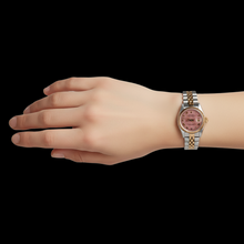 Afbeelding in Gallery-weergave laden, Roestvrij staal en gouden jubileum Romeinse wijzerplaat Rolex Datumjust dameshorloge Gecanneleerde lunette P2