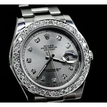 Afbeelding in Gallery-weergave laden, Zilveren diamanten wijzerplaat Ii Rolex