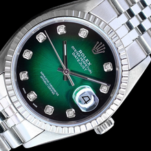 Afbeelding in Gallery-weergave laden, Rolex Datejust 36 mm Groen Diamant Wijzerplaat Roestvrijstalen Horloge