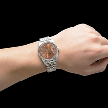 Afbeelding in Gallery-weergave laden, Rolex Datejust 36 mm zalmkleurige wijzerplaat roestvrij staal horloge