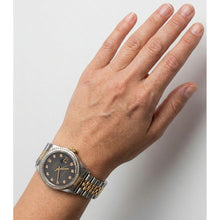 Afbeelding in Gallery-weergave laden, Rolex Datejust horloge tweekleurig heren kanaalring Natuurlijke echte diamant ( niet in het laboratorium gekweekt )