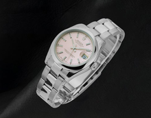 Afbeelding in Gallery-weergave laden, Rolex Datumjust 31mm roestvrijstalen dameshorloge met roze index
