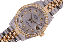 Afbeelding in Gallery-weergave laden, Rolex Datejust Midsize 31 mm Grijze Parelmoer Diamanten Wijzerplaat Diamanten Lunette Jubilee-armband Horloge RvS & Goud