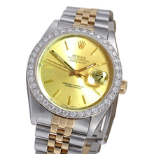 Afbeelding in Gallery-weergave laden, Rolex Datumjust herenhorloge Natuurlijke echte diamant ( niet in het laboratorium gekweekt )en rand goud en roestvrij stalen armband snel ingesteld