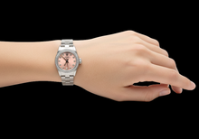 Afbeelding in Gallery-weergave laden, Rolex Oyster Perpetual horloge met roze Natuurlijke echte diamant ( niet in het laboratorium gekweekt )en wijzerplaat en 24 mm roestvrij staal