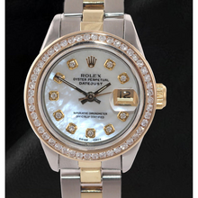 Afbeelding in Gallery-weergave laden, Rolex Datejust 26 mm Wit Parelmoer Diamant Wijzerplaat Two Tone Oyster Armband Horloge