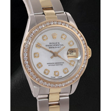 Afbeelding in Gallery-weergave laden, Rolex Datejust 26 mm Wit Parelmoer Diamant Wijzerplaat Two Tone Oyster Armband Horloge
