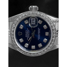Afbeelding in Gallery-weergave laden, Rolex Datejust 26 mm donkerblauwe diamanten wijzerplaat Jubilee armbandhorloge van roestvrij staal