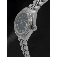 Afbeelding in Gallery-weergave laden, Rolex Datejust 26 mm donkerblauwe diamanten wijzerplaat Jubilee armbandhorloge van roestvrij staal