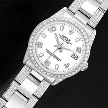 Afbeelding in Gallery-weergave laden, Rolex Stainless Steel met Fijne Diamant – zijaanzicht