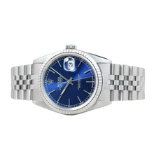 Afbeelding in Gallery-weergave laden, Rolex Datejust Jaar 2000 Blauwe Stick Wijzerplaat 36 mm Roestvrijstalen Horloge