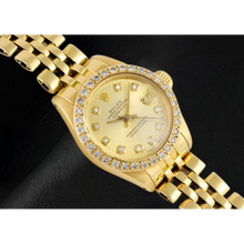 Afbeelding in Gallery-weergave laden, Rolex Datejust President-horloge met champagnekleurige diamanten wijzerplaat van 26 mm geel goud