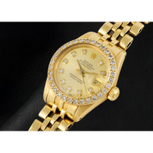 Afbeelding in Gallery-weergave laden, Rolex Datejust President-horloge met champagnekleurige diamanten wijzerplaat van 26 mm geel goud