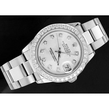 Afbeelding in Gallery-weergave laden, Rolex Lady Datejust 31 mm Wit Parelmoer Diamant Wijzerplaat Roestvrijstalen Horloge
