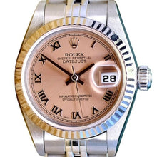Afbeelding in Gallery-weergave laden, Rolex Lady Salmon-horloge met Romeinse wijzerplaat