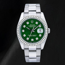 Afbeelding in Gallery-weergave laden, Rolex 116200 Datejust 36mm Groene Diamanten Wijzerplaat Roestvrij Staal Horloge