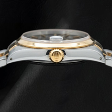Afbeelding in Gallery-weergave laden, Rolex 16203 Datejust 36mm Horloge met Zwarte Wijzerplaat met Streepindexen en Tweekleurige Oyster-armband